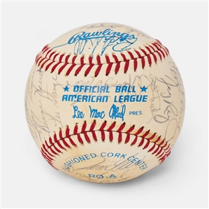 Boston Red Sox 1982 Team-Signed Baseball -- With 30 Signatures Including Wade Boggs, Carl Yastrzemski and Tony Perez