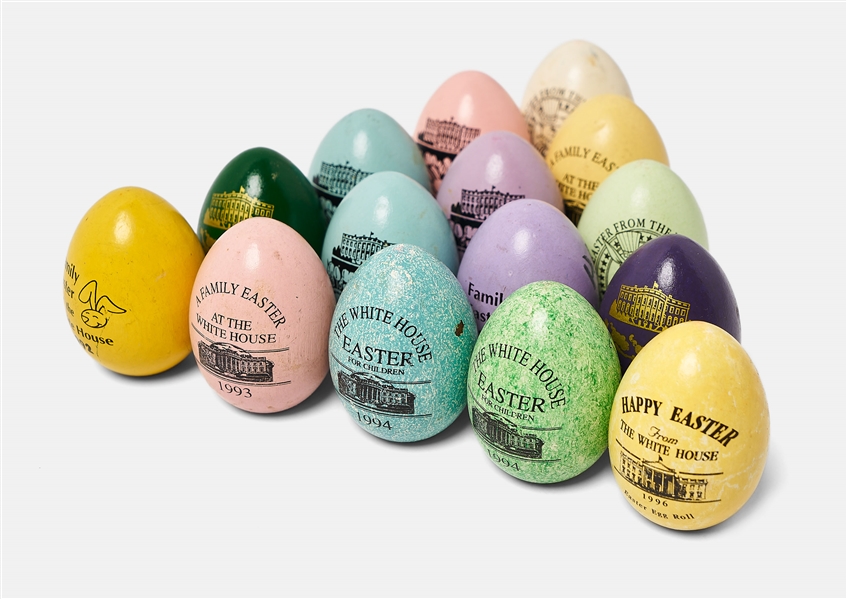 Lot of 15 White House Easter Eggs from 1992-1999