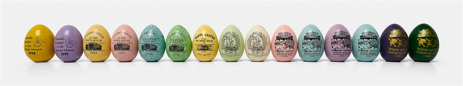 Lot of 15 White House Easter Eggs from 1992-1999