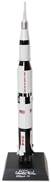 Charlie Duke Signed Apollo Saturn V Rocket Model