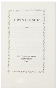 First Edition of Sylvia Plath's Poem ''A Winter Ship'' -- One of Only 60 Copies Extant, Personally Owned by Sylvia Plath