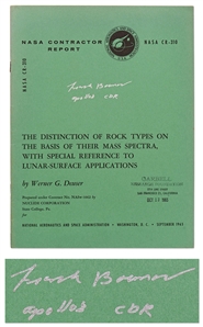 Frank Borman Signed NASA Report on Moon Rocks -- With Novaspace COA