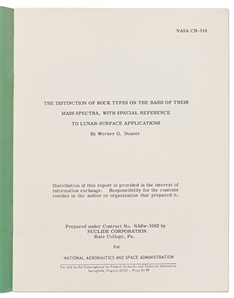 Frank Borman Signed NASA Report on Moon Rocks -- With Novaspace COA