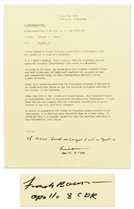 Frank Borman Signed Memo Describing the Presidential Contingency Plan for Apollo 13 -- Borman Writes, If Haise, Lovell and Swigert died on Apollo 13 -- With Novaspace COA