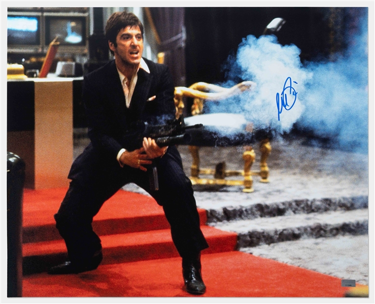 Al Pacino Signed 20 x 16 Scarface Photo -- From the Climactic Sequence
