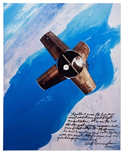 Walter Cunningham Signed 16 x 20 Photo from Apollo 7 -- ...one giant leap for mankind...