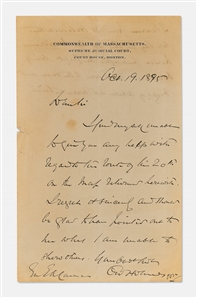 Supreme Court Justice Oliver Wendell Holmes. Jr. Autograph Letter Signed, Referencing the Civil War Battle of Antietam Where He Was Severely Wounded by a Bullet to the Neck