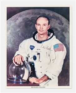 Apollo 11 Crew-Signed White Spacesuit Photos -- Each Photo Uninscribed -- With Zarelli COAs for All Three Photos