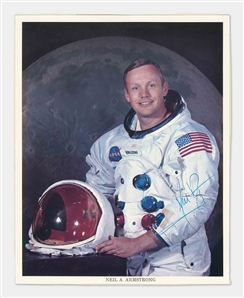 Apollo 11 Crew-Signed White Spacesuit Photos -- Each Photo Uninscribed -- With Zarelli COAs for All Three Photos