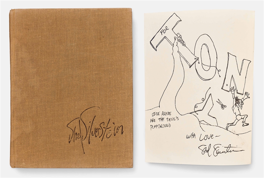 Shel Silverstein Signed & Hand-Illustrated Early Edition of Where the Sidewalk Ends -- Idle Hands Are the Devils Playground