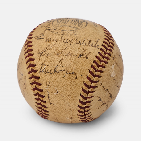 1947 New York Giants Team Signed Baseball -- 24 Signatures of Bobby Thomson, John Mize, Larry Jansen, Monte Kennedy, Sheldon Jones, Buddy Kerr, Andy Hansen, Sid Gordon & More