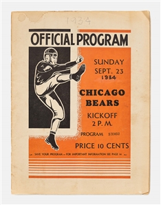 1934 NFL Green Bay Packers vs. Chicago Bears Program