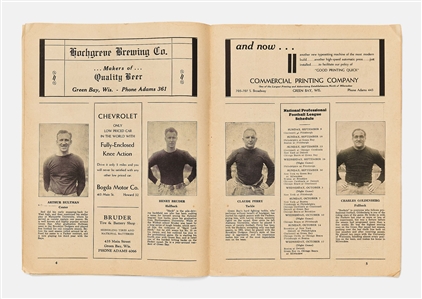 1934 NFL Green Bay Packers vs. Chicago Bears Program