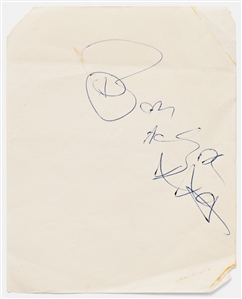 AC/DC Signatures -- Includes 2 by Bon Scott, Plus Angus Young & Mark Evans, All Acquired in January 1977 -- With Roger Epperson COA