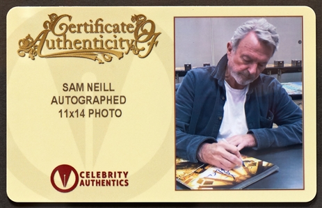Jurassic Park Cast-Signed 11'' x 14'' Photo -- Signed by Sam Neill, Jeff Goldblum & Laura Dern