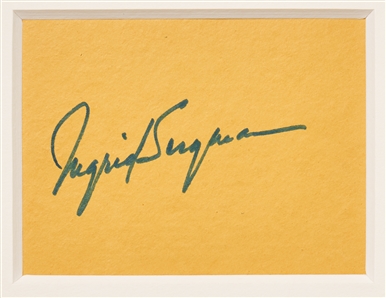 Humphrey Bogart & Ingrid Bergman Signed Display for ''Casablanca'' -- With PSA COAs for Both Signatures