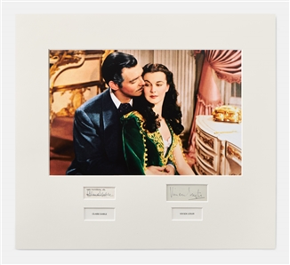 Clark Gable and Vivien Leigh Signed Gone With the Wind Display -- With PSA COAs