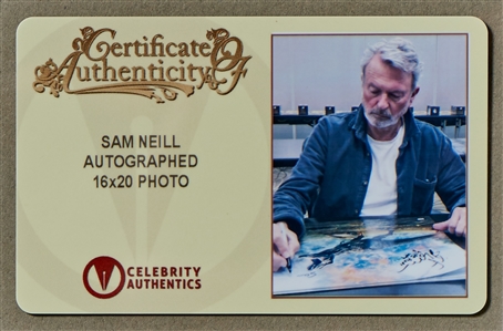 Jurassic Park Cast-Signed 20'' x 16'' Photo -- Signed by Sam Neill, Jeff Goldblum & Laura Dern