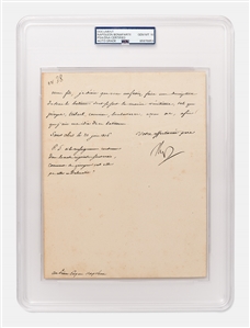 Napoleon Bonaparte Letter Signed in June 1806 -- PSA Encapsulated with Napoleons Signature Graded a Perfect 10