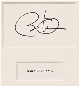Barack Obama & Rosa Parks Signed Display -- Showing the Powerful Image of Obama Sitting in the Same Bus that Launched the Civil Rights Movement