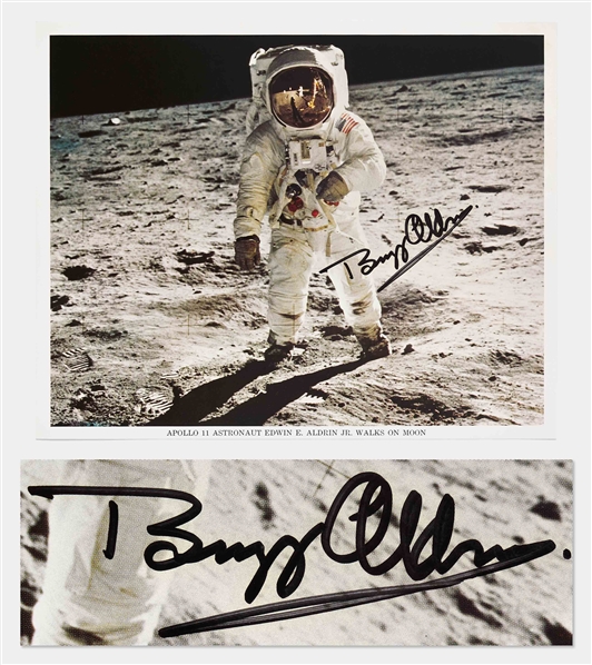 Buzz Aldrin Signed 10 x 8 Visor Photo, Without Inscription -- With Zarelli COA