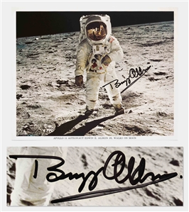 Buzz Aldrin Signed 10 x 8 Visor Photo, Without Inscription -- With Zarelli COA