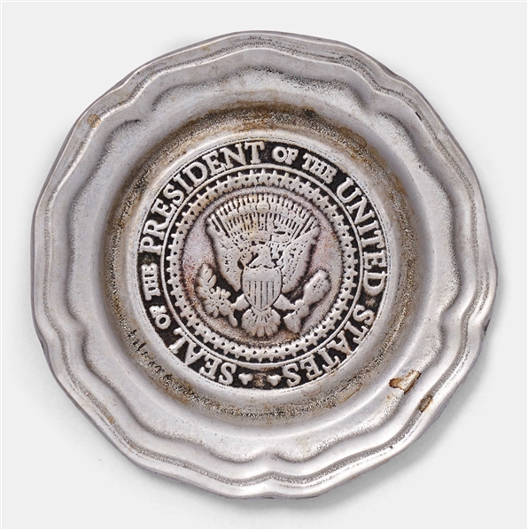 Jimmy Carter Personally Owned Wilton Armetale Plate -- With the Presidential Seal and Jimmy Carters Engraved Signature