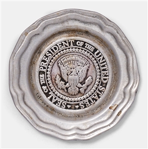 Jimmy Carter Personally Owned Wilton Armetale Plate -- With the Presidential Seal and Jimmy Carters Engraved Signature
