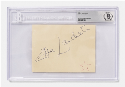 Bride of Frankenstein, Elsa Lanchester Large & Uninscribed Signature -- Encapsulated by Beckett