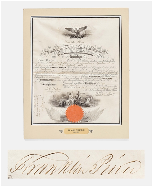 Franklin Pierce Naval Commission Signed as President