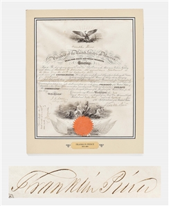 Franklin Pierce Naval Commission Signed as President