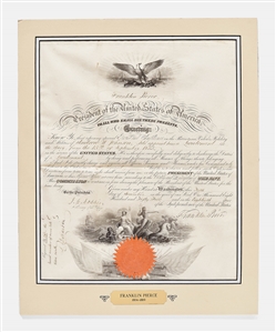Franklin Pierce Naval Commission Signed as President