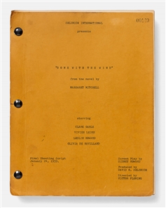 Original and Complete Gone With the Wind Final Shooting Script