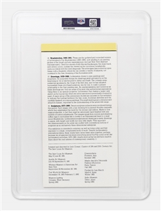 Roy Lichtenstein Signed Exhibition Brochure Featuring His Famous Artwork ''Girl with Tear III'' -- PSA Encapsulated with Signature Graded 10