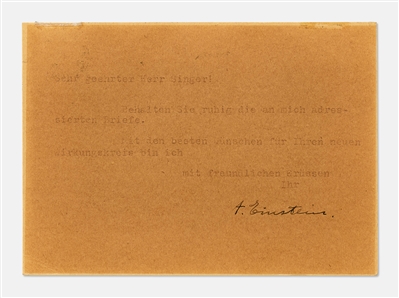 Albert Einstein Postcard Signed from 1930 -- Einstein Sends Best Wishes to a Jewish Scientist After Helping Him Immigrate to America