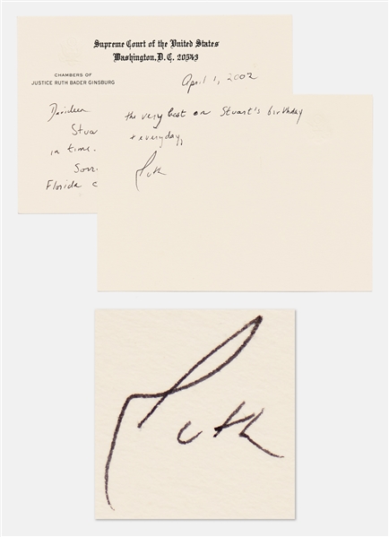 Ruth Bader Ginsburg Autograph Note Signed on Her Supreme Court Stationery