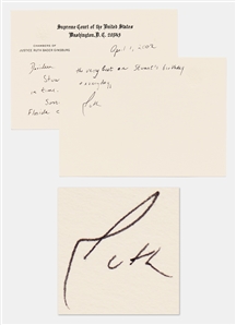 Ruth Bader Ginsburg Autograph Note Signed on Her Supreme Court Stationery