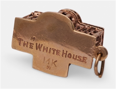 Lovely 14K Gold Charm of the White House Owned by Jimmy and Rosalyn Carter