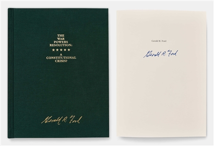 Gerald Ford Signed Copy of The War Powers Resolution: A Constitutional Crisis?