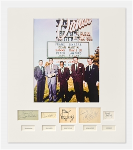 The Rat Pack Signed Display, Featuring the Signatures of All Five: Frank Sinatra, Dean Martin, Sammy Davis, Jr., Peter Lawford and Joey Bishop -- With PSA and JSA COAs