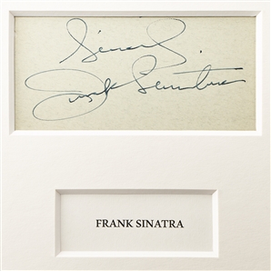 The Rat Pack Signed Display, Featuring the Signatures of All Five: Frank Sinatra, Dean Martin, Sammy Davis, Jr., Peter Lawford and Joey Bishop -- With PSA and JSA COAs