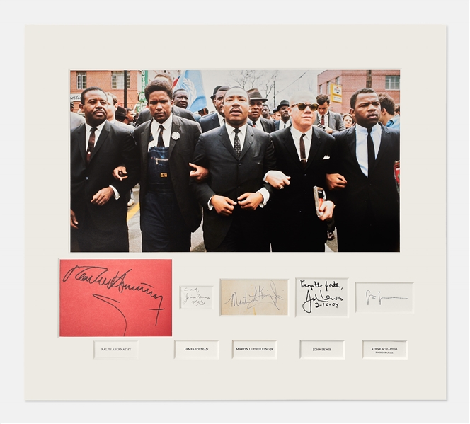 Martin Luther King, Jr. Signed 30 x 27 Display of the Selma March