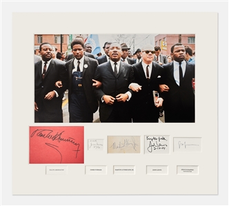 Martin Luther King, Jr. Signed 30 x 27 Display of the Selma March