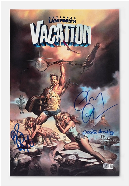 Vacation Cast-Signed Poster -- Signed by Chevy Chase, Christie Brinkley and Beverly DAngelo -- With Beckett COA