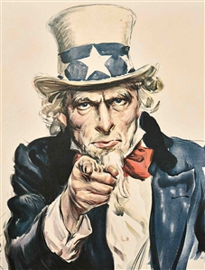 The Most Famous American Artwork, the Original ''I Want You'' World War I Recruitment Poster by James Montgomery Flagg -- Near Fine Condition with Vibrant Colors