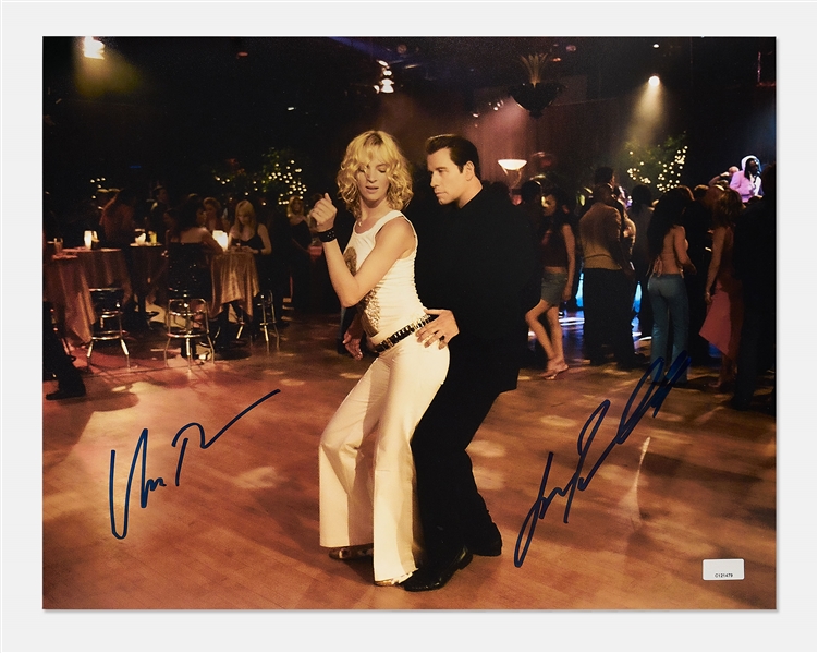 John Travolta and Uma Thurman Signed 14 x 11 Dance Photo -- With Celebrity Authentics COAs