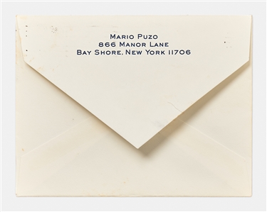 Mario Puzo Letter Signed from 1974 -- ''...my mother was an extraordinary woman...''