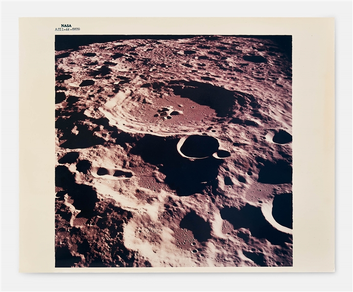 Apollo 11 Blue Number Photo on A Kodak Paper -- Showing the Daedalus Crater on the Far Side of the Moon