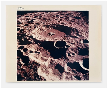 Apollo 11 Blue Number Photo on A Kodak Paper -- Showing the Daedalus Crater on the Far Side of the Moon