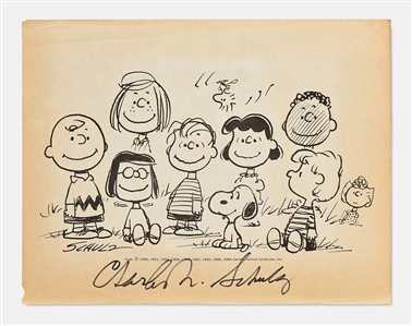 Charles Schulz Signed ''Peanuts'' Print -- Measures 11'' x 8.5''